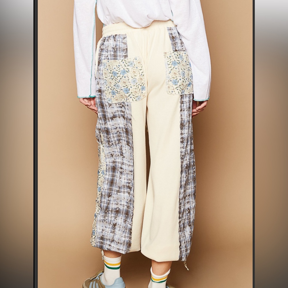 POL Cream and Gray Patchwork Pants - image 4